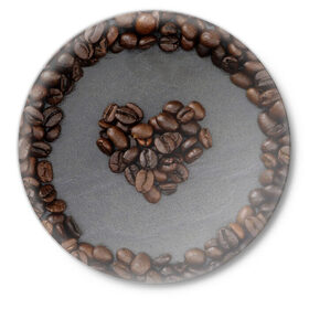 Значок с принтом Люблю кофе в Белгороде,  металл | круглая форма, металлическая застежка в виде булавки | Тематика изображения на принте: бариста | зерна | кофе | любитель кофе