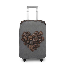Чехол для чемодана 3D с принтом Люблю кофе в Белгороде, 86% полиэфир, 14% спандекс | двустороннее нанесение принта, прорези для ручек и колес | бариста | зерна | кофе | любитель кофе