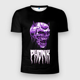 Мужская футболка 3D спортивная с принтом Phonk в Белгороде, 100% полиэстер с улучшенными характеристиками | приталенный силуэт, круглая горловина, широкие плечи, сужается к линии бедра | hip | hip hop | hop | phonk | rap | skull | рэп | фонк | хип | хип хоп | хоп | череп