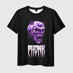 Мужская футболка 3D с принтом Phonk в Белгороде, 100% полиэфир | прямой крой, круглый вырез горловины, длина до линии бедер | hip | hip hop | hop | phonk | rap | skull | рэп | фонк | хип | хип хоп | хоп | череп