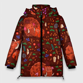 Женская зимняя куртка 3D с принтом Mammoths в Белгороде, верх — 100% полиэстер; подкладка — 100% полиэстер; утеплитель — 100% полиэстер | длина ниже бедра, силуэт Оверсайз. Есть воротник-стойка, отстегивающийся капюшон и ветрозащитная планка. 

Боковые карманы с листочкой на кнопках и внутренний карман на молнии | animals | heart | mammoths | pattern | patterns | texture | звери | мамонты | паттерн | сердечка | текстура | узоры