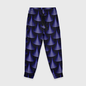 Детские брюки 3D с принтом Scales в Белгороде, 100% полиэстер | манжеты по низу, эластичный пояс регулируется шнурком, по бокам два кармана без застежек, внутренняя часть кармана из мелкой сетки | abstraction | illusion | pattern | purple | scales | shapes | shimmer | texture | waves | абстракция | волны | иллюзия | паттерн | переливаеться | текстура | фиолетовый | формы | чешуя