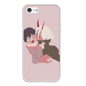 Чехол для iPhone 5/5S матовый с принтом ZERO TWO AND HIRO CUTE в Белгороде, Силикон | Область печати: задняя сторона чехла, без боковых панелей | anime | children | kiss | waifu | zero two | аниме | аска | вайфу | герой | дети | евангелион | зеро ту | любимый во франксе | манга | отаку | поцелуй | хиро