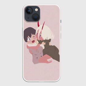 Чехол для iPhone 13 с принтом ZERO TWO AND HIRO CUTE в Белгороде,  |  | Тематика изображения на принте: anime | children | kiss | waifu | zero two | аниме | аска | вайфу | герой | дети | евангелион | зеро ту | любимый во франксе | манга | отаку | поцелуй | хиро