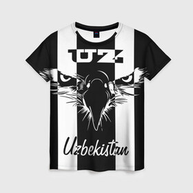 Женская футболка 3D с принтом Узбекистан в Белгороде, 100% полиэфир ( синтетическое хлопкоподобное полотно) | прямой крой, круглый вырез горловины, длина до линии бедер | beak | eagle | eyes | republic | uzbekistan | глаза | клюв | орел | республика | узбекистан