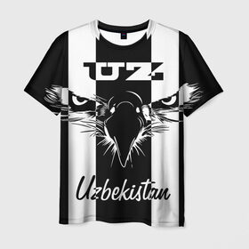 Мужская футболка 3D с принтом Узбекистан в Белгороде, 100% полиэфир | прямой крой, круглый вырез горловины, длина до линии бедер | beak | eagle | eyes | republic | uzbekistan | глаза | клюв | орел | республика | узбекистан