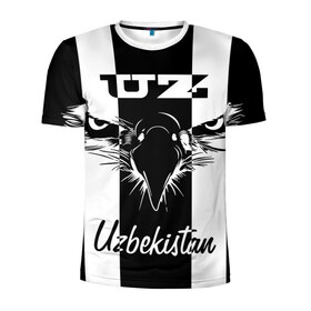Мужская футболка 3D спортивная с принтом Узбекистан в Белгороде, 100% полиэстер с улучшенными характеристиками | приталенный силуэт, круглая горловина, широкие плечи, сужается к линии бедра | beak | eagle | eyes | republic | uzbekistan | глаза | клюв | орел | республика | узбекистан