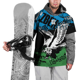Накидка на куртку 3D с принтом Узбекистан в Белгороде, 100% полиэстер |  | Тематика изображения на принте: eagle | flag | raster | republic | uzbekistan | орел | растр | республика | узбекистан | флаг