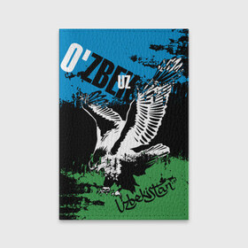 Обложка для паспорта матовая кожа с принтом Узбекистан в Белгороде, натуральная матовая кожа | размер 19,3 х 13,7 см; прозрачные пластиковые крепления | eagle | flag | raster | republic | uzbekistan | орел | растр | республика | узбекистан | флаг