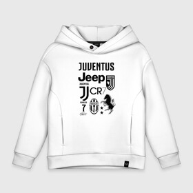 Детское худи Oversize хлопок с принтом JUVENTUS в Белгороде, френч-терри — 70% хлопок, 30% полиэстер. Мягкий теплый начес внутри —100% хлопок | боковые карманы, эластичные манжеты и нижняя кромка, капюшон на магнитной кнопке | Тематика изображения на принте: cristiano ronaldo | fc juventus | juventus | криштиану роналду. | фк ювентус | футбол | футбольный клуб | ювентус