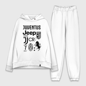 Женский костюм хлопок Oversize с принтом JUVENTUS в Белгороде,  |  | cristiano ronaldo | fc juventus | juventus | криштиану роналду. | фк ювентус | футбол | футбольный клуб | ювентус