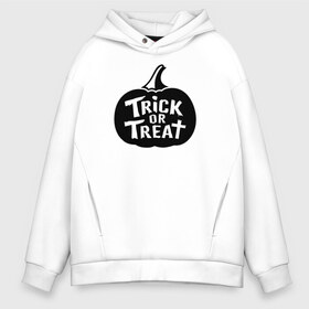 Мужское худи Oversize хлопок с принтом Trick or Treat в Белгороде, френч-терри — 70% хлопок, 30% полиэстер. Мягкий теплый начес внутри —100% хлопок | боковые карманы, эластичные манжеты и нижняя кромка, капюшон на магнитной кнопке | 31 октября | halloween | halowen | ведьма | день всех святых | джек | костюм | кровь | лого | монстр | надпись | праздник | приведение | призрак | светильник | символ | страшная | тыква | ужасы | хеллоуин | хеллуин