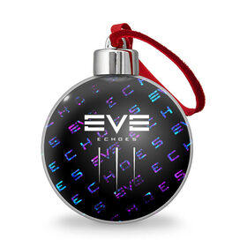 Ёлочный шар с принтом EVE ECHOES / ИВ ЭХО в Белгороде, Пластик | Диаметр: 77 мм | Тематика изображения на принте: echo | echoes | eve | game | games | logo | online | space | ев онлайн | ев эхо | еве | ив онлайн | ив эхо | игра | игры | космос | лого | логотип | логотипы | онлайн | символ | символы | эхо | эхос