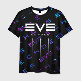 Мужская футболка 3D с принтом EVE ECHOES / ИВ ЭХО в Белгороде, 100% полиэфир | прямой крой, круглый вырез горловины, длина до линии бедер | echo | echoes | eve | game | games | logo | online | space | ев онлайн | ев эхо | еве | ив онлайн | ив эхо | игра | игры | космос | лого | логотип | логотипы | онлайн | символ | символы | эхо | эхос