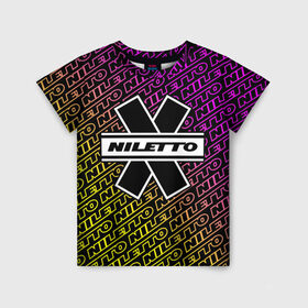 Детская футболка 3D с принтом НИЛЕТТО / Niletto в Белгороде, 100% гипоаллергенный полиэфир | прямой крой, круглый вырез горловины, длина до линии бедер, чуть спущенное плечо, ткань немного тянется | hip | hop | logo | music | nileto | niletto | rap | знак | лого | логотип | логотипы | любимка | музыка | музыкант | нилето | нилетто | рэп | символ | символы | хип | хоп