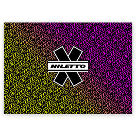 Поздравительная открытка с принтом НИЛЕТТО / Niletto в Белгороде, 100% бумага | плотность бумаги 280 г/м2, матовая, на обратной стороне линовка и место для марки
 | Тематика изображения на принте: hip | hop | logo | music | nileto | niletto | rap | знак | лого | логотип | логотипы | любимка | музыка | музыкант | нилето | нилетто | рэп | символ | символы | хип | хоп