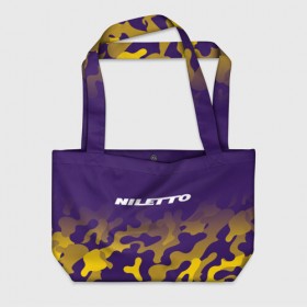 Пляжная сумка 3D с принтом НИЛЕТТО / Niletto в Белгороде, 100% полиэстер | застегивается на металлическую кнопку; внутренний карман застегивается на молнию. Стенки укреплены специальным мягким материалом, чтобы защитить содержимое от несильных ударов
 | hip | hop | logo | music | nileto | niletto | rap | знак | лого | логотип | логотипы | любимка | музыка | музыкант | нилето | нилетто | рэп | символ | символы | хип | хоп