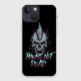 Чехол для iPhone 13 mini с принтом PUNKS NOT DEAD в Белгороде,  |  | anarchy | dead | musick | punk | rock | skull | анархия | музыка | панк | рок | череп