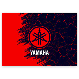 Поздравительная открытка с принтом YAMAHA MOTOR / Ямаха в Белгороде, 100% бумага | плотность бумаги 280 г/м2, матовая, на обратной стороне линовка и место для марки
 | auto | logo | moto | motor | symbol | yamaha | авто | автомобиль | гонки | знак | лого | логотип | логотипы | марка | машина | мото | мотоцикл | мотоциклы | символ | символы | ямаха