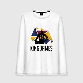 Мужской лонгслив хлопок с принтом King James в Белгороде, 100% хлопок |  | 23 | anthony davis | basketball | bryant | game | james | kobe | lebron | los angeles | nba | sport | баскетбол | брайант | бровь | джеймс | калифорния | коби | король | леброн | лейкерс | лос анджелес | нба | спорт | тренер | чемпио