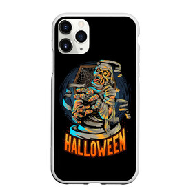 Чехол для iPhone 11 Pro Max матовый с принтом Halloween в Белгороде, Силикон |  | Тематика изображения на принте: art | bones | cobweb | halloween | moon | mummy | skeleton | skull | арт | кости | луна | мумия | паутина | скелет | хэллоуин | хэлуин | череп