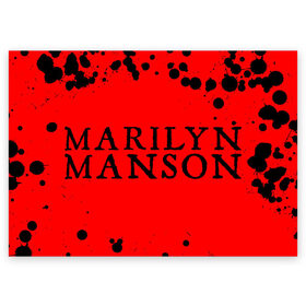 Поздравительная открытка с принтом MARILYN MANSON / М. МЭНСОН в Белгороде, 100% бумага | плотность бумаги 280 г/м2, матовая, на обратной стороне линовка и место для марки
 | 