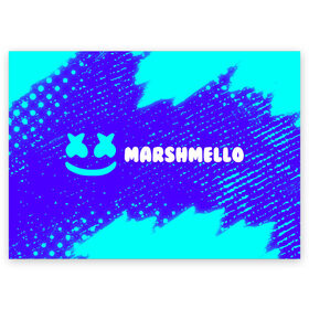 Поздравительная открытка с принтом MARSHMELLO / МАРШМЕЛЛОУ в Белгороде, 100% бумага | плотность бумаги 280 г/м2, матовая, на обратной стороне линовка и место для марки
 | 