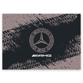 Поздравительная открытка с принтом MERCEDES / Мерседес в Белгороде, 100% бумага | плотность бумаги 280 г/м2, матовая, на обратной стороне линовка и место для марки
 | amg | auto | bens | benz | logo | merc | mercedes | mercedes benz | mersedes | moto | star | vthctltc | авто | амг | бенц | звезда | класс | лого | логотип | мерин | мерс | мерседес | мерседес бенц | мото | символ | символы | ьуксувуы
