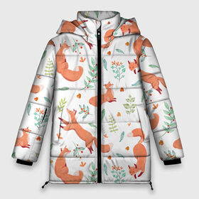 Женская зимняя куртка 3D с принтом Акварельные лисички в Белгороде, верх — 100% полиэстер; подкладка — 100% полиэстер; утеплитель — 100% полиэстер | длина ниже бедра, силуэт Оверсайз. Есть воротник-стойка, отстегивающийся капюшон и ветрозащитная планка. 

Боковые карманы с листочкой на кнопках и внутренний карман на молнии | art | autumn | cute | pattern | winter | акварель | арт | арты | бежит | живопись | животные | зима | иллюстрация | лиса | лисица | лисы | милая | нарисованная | осень | охотник | пастель | паттерн | прыгает | пушистая