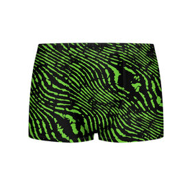 Мужские трусы 3D с принтом Зебра в Белгороде, 50% хлопок, 50% полиэстер | классическая посадка, на поясе мягкая тканевая резинка | green | green lines | green neon | green neon lines | green zebra | lines | zebra | в полоску | зебра | зеленая зебра | зелёные полосы | зелёный | зелёный неон | полоски | полосы