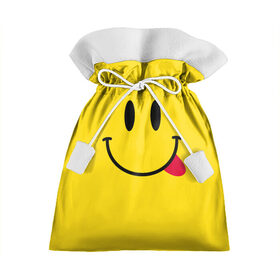 Подарочный 3D мешок с принтом Смайлик в Белгороде, 100% полиэстер | Размер: 29*39 см | cheerful | emoticon | icon | joy | smile | tongue | веселый | значок | радость | смайлик | улыбка | язык