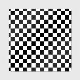 Магнит виниловый Квадрат с принтом Шахматка в Белгороде, полимерный материал с магнитным слоем | размер 9*9 см, закругленные углы | абстракция | в клетку | игра | клетка | клеточка | тренд | черно белая | черно белая клетка | шахматка | шахматная клетка | шахматы