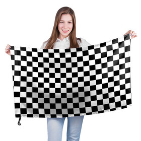 Флаг 3D с принтом Шахматка в Белгороде, 100% полиэстер | плотность ткани — 95 г/м2, размер — 67 х 109 см. Принт наносится с одной стороны | абстракция | в клетку | игра | клетка | клеточка | тренд | черно белая | черно белая клетка | шахматка | шахматная клетка | шахматы