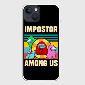 Чехол для iPhone 13 с принтом Among Us IMPOSTOR в Белгороде,  |  | art | game | impostor | meme | parody | retro | shh | sus | there is 1 | there is impostor among us | vintage | арт | винтаж | игра | иллюстрация | кнопка | мем | мемы | пародия | подозрительный | предатель среди нас | разноцветные космонавты |