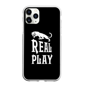 Чехол для iPhone 11 Pro Max матовый с принтом Real Play - черная пантера в Белгороде, Силикон |  | real play | большие кошки | игра | кошки | надпись | пантера