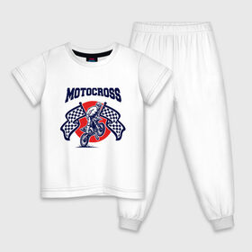 Детская пижама хлопок с принтом MOTOCROSS в Белгороде, 100% хлопок |  брюки и футболка прямого кроя, без карманов, на брюках мягкая резинка на поясе и по низу штанин
 | 