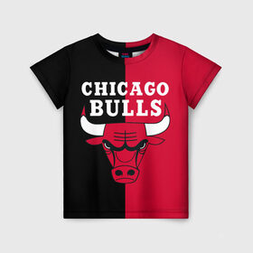 Детская футболка 3D с принтом Чикаго Буллз в Белгороде, 100% гипоаллергенный полиэфир | прямой крой, круглый вырез горловины, длина до линии бедер, чуть спущенное плечо, ткань немного тянется | bulls | chicago | chicago bulls | nba | баскетбол | буллз | нба | чикаго | чикаго буллз