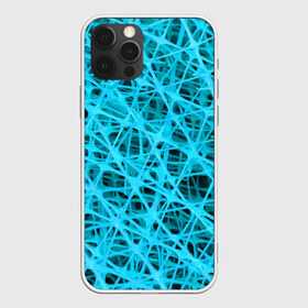 Чехол для iPhone 12 Pro Max с принтом GARDSER в Белгороде, Силикон |  | Тематика изображения на принте: abstraction | acidic | blue | lines | mesh | shapes | surface | texture | абстракция | кислотный | линии | поверхность | сетка | текстура | формы
