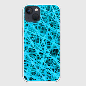 Чехол для iPhone 13 с принтом GARDER в Белгороде,  |  | abstraction | acidic | blue | lines | mesh | shapes | surface | texture | абстракция | кислотный | линии | поверхность | сетка | текстура | формы