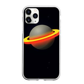 Чехол для iPhone 11 Pro Max матовый с принтом Стальная планета в Белгороде, Силикон |  | абстракция | космос | неон | оранжевый цвет | планета