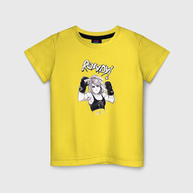 Детская футболка хлопок с принтом Ронда Роузи в Белгороде, 100% хлопок | круглый вырез горловины, полуприлегающий силуэт, длина до линии бедер | без | бои | бойцы | правил | спорт