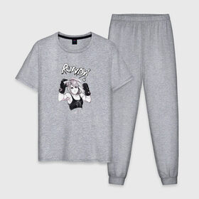 Мужская пижама хлопок с принтом Ронда Роузи в Белгороде, 100% хлопок | брюки и футболка прямого кроя, без карманов, на брюках мягкая резинка на поясе и по низу штанин
 | без | бои | бойцы | правил | спорт