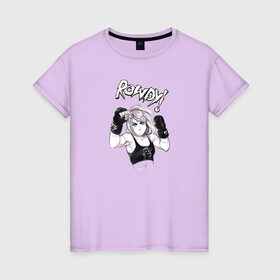 Женская футболка хлопок с принтом Ронда Роузи в Белгороде, 100% хлопок | прямой крой, круглый вырез горловины, длина до линии бедер, слегка спущенное плечо | без | бои | бойцы | правил | спорт