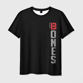 Мужская футболка 3D с принтом Jon Bones Jones в Белгороде, 100% полиэфир | прямой крой, круглый вырез горловины, длина до линии бедер | bones | jon | jones | mma | ufc | боец | джон | джонс | единоборства | кости | кость | мма | смешанные | юфс
