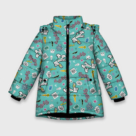 Зимняя куртка для девочек 3D с принтом Багз Банни в Белгороде, ткань верха — 100% полиэстер; подклад — 100% полиэстер, утеплитель — 100% полиэстер. | длина ниже бедра, удлиненная спинка, воротник стойка и отстегивающийся капюшон. Есть боковые карманы с листочкой на кнопках, утяжки по низу изделия и внутренний карман на молнии. 

Предусмотрены светоотражающий принт на спинке, радужный светоотражающий элемент на пуллере молнии и на резинке для утяжки. | bugs bunny | cartoon network | looney tunes | vdlobnik | warner bros. cartoons | багз банни | безумные мелодии луни тюнз | луни тюнс