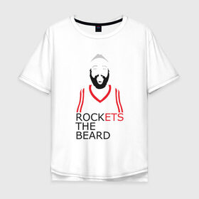 Мужская футболка хлопок Oversize с принтом Rockets The Beard в Белгороде, 100% хлопок | свободный крой, круглый ворот, “спинка” длиннее передней части | Тематика изображения на принте: basketball | beard | game | harden | houston | james | nba | rockets | sport | баскетбол | борода | джеймс | нба | рокетс | спорт | тренер | харден | хьюстон | чемпион