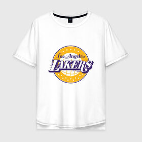 Мужская футболка хлопок Oversize с принтом Los Angeles Lakers в Белгороде, 100% хлопок | свободный крой, круглый ворот, “спинка” длиннее передней части | 23 | anthony davis | basketball | bryant | game | james | kobe | lebron | los angeles | nba | sport | баскетбол | брайант | бровь | джеймс | калифорния | коби | король | леброн | лейкерс | лос анджелес | нба | спорт | тренер | чемпио