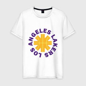 Мужская футболка хлопок с принтом Los Angeles Lakers в Белгороде, 100% хлопок | прямой крой, круглый вырез горловины, длина до линии бедер, слегка спущенное плечо. | anthony davis | basketball | bryant | game | james | kobe | lebron | los angeles | nba | rhcp | sport | баскетбол | брайант | бровь | джеймс | калифорния | коби | король | леброн | лейкерс | лос анджелес | нба | спорт | тренер | чемп