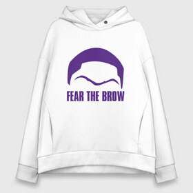 Женское худи Oversize хлопок с принтом Lakers - Fear The Brow в Белгороде, френч-терри — 70% хлопок, 30% полиэстер. Мягкий теплый начес внутри —100% хлопок | боковые карманы, эластичные манжеты и нижняя кромка, капюшон на магнитной кнопке | 23 | anthony davis | basketball | bryant | game | james | kobe | lebron | los angeles | nba | sport | баскетбол | брайант | бровь | джеймс | калифорния | коби | король | леброн | лейкерс | лос анджелес | нба | спорт | тренер | чемпио