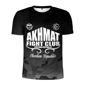 Мужская футболка 3D спортивная с принтом FIGHT CLUB AKHMAT в Белгороде, 100% полиэстер с улучшенными характеристиками | приталенный силуэт, круглая горловина, широкие плечи, сужается к линии бедра | Тематика изображения на принте: aca | acb | akhmat | club | fight | mma | wfca | ахмат | грозный | чечня